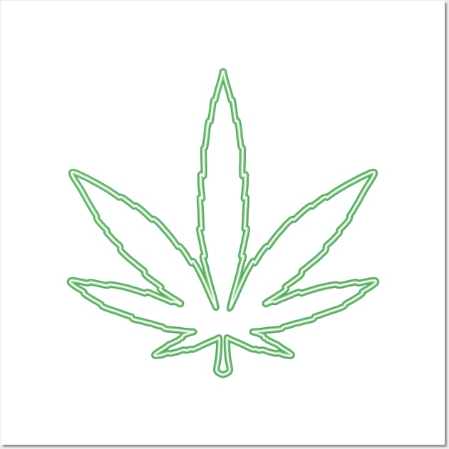 Neon Cannabis Leaf  P R t shirt Wall Art by LindenDesigns
